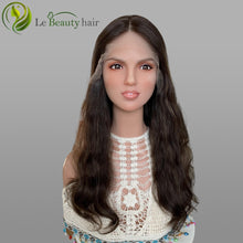 Load image into Gallery viewer, Lebeauty Hair Highlights Natural Brown Wigs Lace Top Wigs European Jewish Wig Wave Kosher Wigs