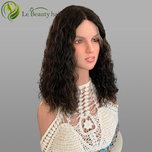 Load image into Gallery viewer, Lebeauty Hair Highlight Brown Curly Wigs Lace Top Wigs European Jewish Wig Wave Kosher Wigs