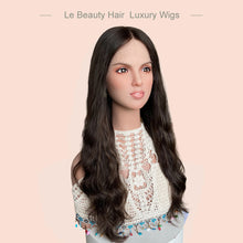 Load image into Gallery viewer, Lebeauty Hair Highlight Brown Lace Top Wigs European Jewish Wig Wave Kosher Wigs Big Layer Wave Hair Style