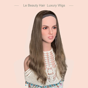 Lebeauty Hair Ashy Brown With Highlights Color Wigs Band Fall Wigs European Jewish Wig Wave Kosher Wigs
