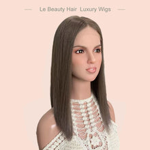 Load image into Gallery viewer, Lebeauty Hair Luxury Ash Brown Color Lace Top European Hair Jewish Topper Straight Lace Toppers
