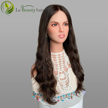 Load image into Gallery viewer, Lebeauty Hair Highlight Brown Lace Top Wigs European Jewish Wig Wave Kosher Wigs Big Layer Wave Hair Style