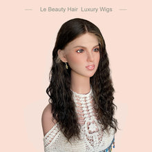 Load image into Gallery viewer, Lebeauty Hair Highlight Brown Curly Wigs Lace Top Wigs European Jewish Wig Kosher Wigs