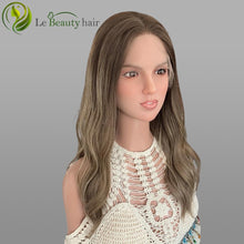 Load image into Gallery viewer, Lebeauty Hair Ashy Brown With Highlights Color Wigs Lace Top Wigs European Jewish Wig Wave Kosher Wigs