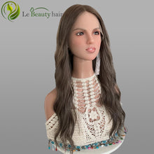 Load image into Gallery viewer, Lebeauty Hair Ash Brown With Highlights Color Wigs Lace Top Wigs European Jewish Wig Wave Hair Kosher Wigs