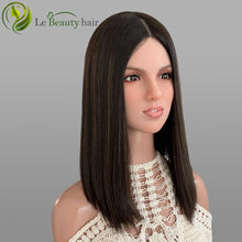Load image into Gallery viewer, Lebeauty Hair Highlights Brown Color Wigs Silk Top Wigs European Jewish Wig BOB Kosher Wigs