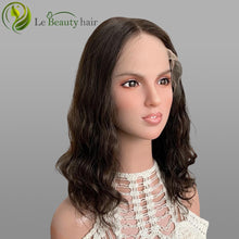 Load image into Gallery viewer, Lebeauty Hair Highlights Brown Color Wigs Lace Top Wigs European Jewish Wig Wave Kosher Wigs