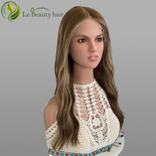Load image into Gallery viewer, Lebeauty Hair Warm Blonde Highlights Color Wigs Lace Top Wigs European Jewish Wig Wave Kosher Wigs