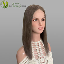 Load image into Gallery viewer, Lebeauty Hair Luxury Ash Brown Color Lace Top European Hair Jewish Topper Straight Lace Toppers