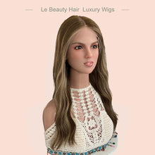 Load image into Gallery viewer, Lebeauty Hair Warm Blonde Highlights Color Wigs Lace Top Wigs European Jewish Wig Wave Kosher Wigs