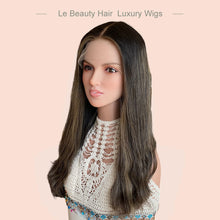 Load image into Gallery viewer, Lebeauty Hair Highlight Brown Wave Wigs Lace Top Wigs European Jewish Wig Kosher Wigs