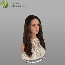 Load image into Gallery viewer, Lebeauty Hair Brown With Highlight Color With Highlight Around Face Wigs Lace Top Wigs European Jewish Wig Wavy Hair Kosher Wigs