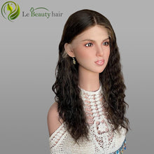 Load image into Gallery viewer, Lebeauty Hair Highlight Brown Curly Wigs Lace Top Wigs European Jewish Wig Kosher Wigs