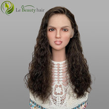 Load image into Gallery viewer, Lebeauty Hair Highlight Brown Curly Wigs Lace Top Wigs European Jewish Wig Kosher Wigs