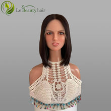 Load image into Gallery viewer, Lebeauty Hair Dark Brown Color Lace Top Wigs European Hair Lace Wigs Jewish Wig Kosher Wigs
