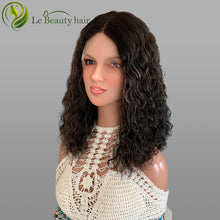 Load image into Gallery viewer, Lebeauty Hair Highlight Brown Curly Wigs Lace Top Wigs European Jewish Wig Wave Kosher Wigs