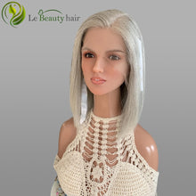 Load image into Gallery viewer, Lebeauty Hair Lace Top Wigs European Hair Grey Color Lace Wigs Jewish Wig Kosher Wigs