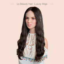 Load image into Gallery viewer, Lebeauty Hair Highlight Brown Lace Top Wigs European Jewish Wig Wave Kosher Wigs Big Layer Wave Hair Style