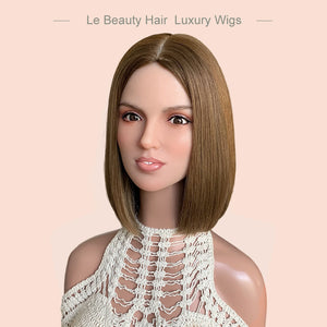 Lebeauty Hair Luxury Light Brown Color Wigs Silk Top Wigs Slavic Hair Jewish Wig BOB Kosher Wigs
