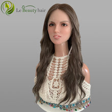 Load image into Gallery viewer, Lebeauty Hair Ash Brown With Highlights Color Wigs Lace Top Wigs European Jewish Wig Wave Hair Kosher Wigs