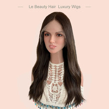 Load image into Gallery viewer, Lebeauty Hair Highlight Brown Lace Top Wigs European Jewish Wig Wave Kosher Wigs