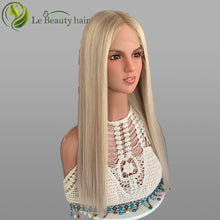 Load image into Gallery viewer, Lebeauty Hair Platinum Blonde Color Wig Lace Top Wigs European Jewish Wig Kosher Wigs