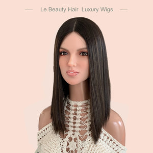 Lebeauty Hair Highlights Brown Color Wigs Silk Top Wigs European Jewish Wig BOB Kosher Wigs