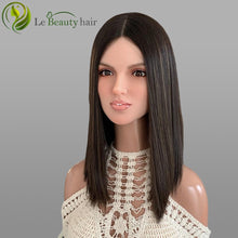 Load image into Gallery viewer, Lebeauty Hair Highlights Brown Color Wigs Silk Top Wigs European Jewish Wig BOB Kosher Wigs