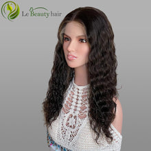 Load image into Gallery viewer, Lebeauty Hair Highlight Brown Curly Wigs Lace Top Wigs European Jewish Wig Kosher Wigs