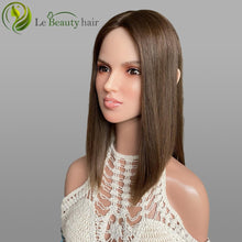 Load image into Gallery viewer, Lebeauty Hair Luxury Light Brown Color Silk Top Slavic Hair Jewish Topper Straight Silk Toppers