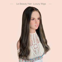 Load image into Gallery viewer, Lebeauty Hair Highlight Brown Wave Wigs Lace Top Wigs European Jewish Wig Kosher Wigs