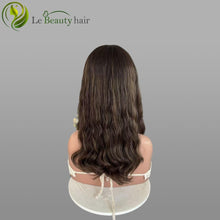 Load image into Gallery viewer, Lebeauty Hair Brown With Highlight Color With Highlight Around Face Wigs Lace Top Wigs European Jewish Wig Wavy Hair Kosher Wigs
