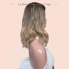 Load image into Gallery viewer, Blonde Color Wave Lace Top Wig Swiss Lace Brazilian Human Hair