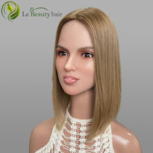 Load image into Gallery viewer, Lebeauty Hair Luxury Light Blonde Color Silk Top Slavic Hair Jewish Topper Straight Silk Toppers