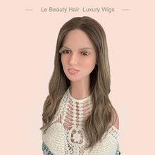 Load image into Gallery viewer, Lebeauty Hair Ashy Brown With Highlights Color Wigs Lace Top Wigs European Jewish Wig Wave Kosher Wigs