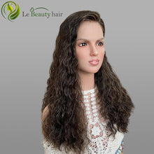 Load image into Gallery viewer, Lebeauty Hair Highlight Brown Curly Wigs Lace Top Wigs European Jewish Wig Kosher Wigs