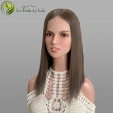 Load image into Gallery viewer, Lebeauty Hair Luxury Ash Brown Color Lace Top European Hair Jewish Topper Straight Lace Toppers