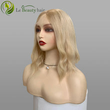 Load image into Gallery viewer, Lebeauty Hair Luxury Blonde Color With Dark Root Wigs Lace Top Wigs European Hair Jewish Wig Kosher Wigs