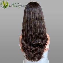 Load image into Gallery viewer, Lebeauty Hair Highlight Brown Lace Top Wigs European Jewish Wig Wave Kosher Wigs Big Layer Wave Hair Style