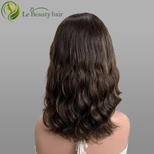 Load image into Gallery viewer, Lebeauty Hair Highlights Brown Color Wigs Lace Top Wigs European Jewish Wig Wave Kosher Wigs