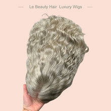 Load image into Gallery viewer, Short Length White Color Hair With Little Black Color Hair Highlights Wave Lace Top Wig