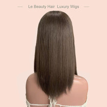 Load image into Gallery viewer, Lebeauty Hair Luxury Ash Brown Color Lace Top European Hair Jewish Topper Straight Lace Toppers