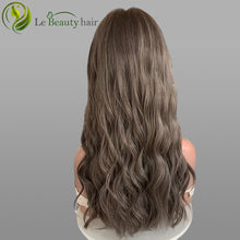 Load image into Gallery viewer, Lebeauty Hair Ash Brown With Highlights Color Wigs Lace Top Wigs European Jewish Wig Wave Hair Kosher Wigs