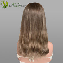 Load image into Gallery viewer, Lebeauty Hair Ashy Brown With Highlights Color Wigs Band Fall Wigs European Jewish Wig Wave Kosher Wigs
