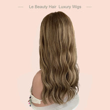 Load image into Gallery viewer, Lebeauty Hair Warm Blonde Highlights Color Wigs Lace Top Wigs European Jewish Wig Wave Kosher Wigs
