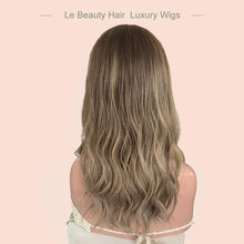 Load image into Gallery viewer, Lebeauty Hair Ashy Brown With Highlights Color Wigs Lace Top Wigs European Jewish Wig Wave Kosher Wigs