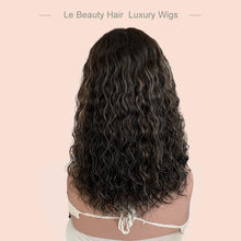 Load image into Gallery viewer, Lebeauty Hair Highlight Brown Curly Wigs Lace Top Wigs European Jewish Wig Wave Kosher Wigs