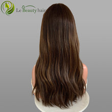 Load image into Gallery viewer, Lebeauty Hair Highlight Brown Lace Top Wigs European Jewish Wig Wave Kosher Wigs