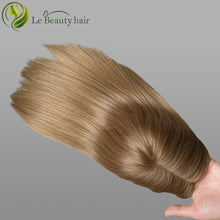 Load image into Gallery viewer, Lebeauty Hair Luxury Light Blonde Color Silk Top Slavic Hair Jewish Topper Straight Silk Toppers