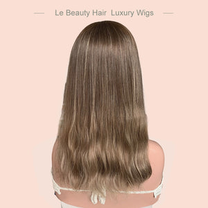 Lebeauty Hair Ashy Brown With Highlights Color Wigs Band Fall Wigs European Jewish Wig Wave Kosher Wigs